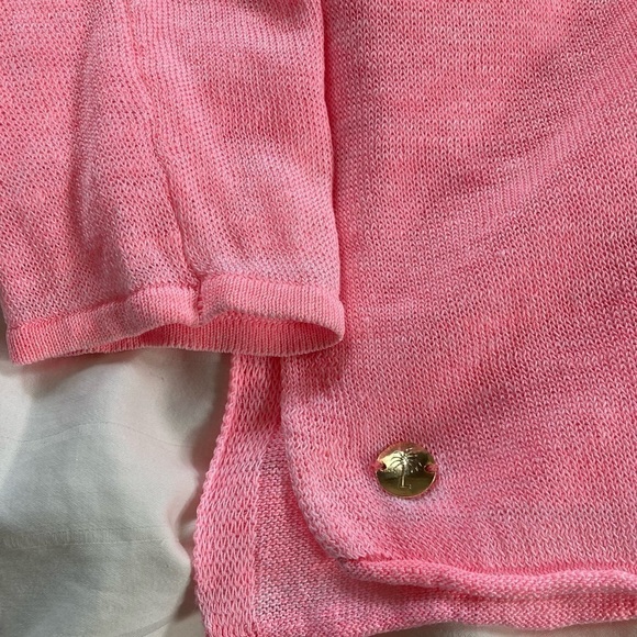 Lilly PULITZER hot pink lightweight sweater. Size XS - Picture 3 of 4